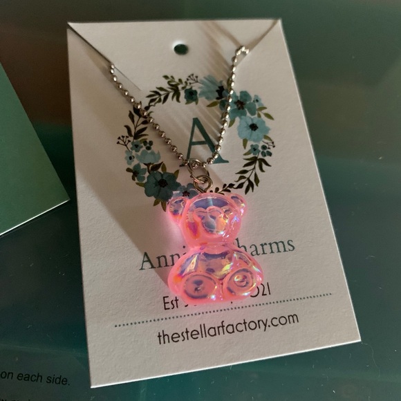 3x Kids Iridescent Bear Necklace - Picture 4 of 4